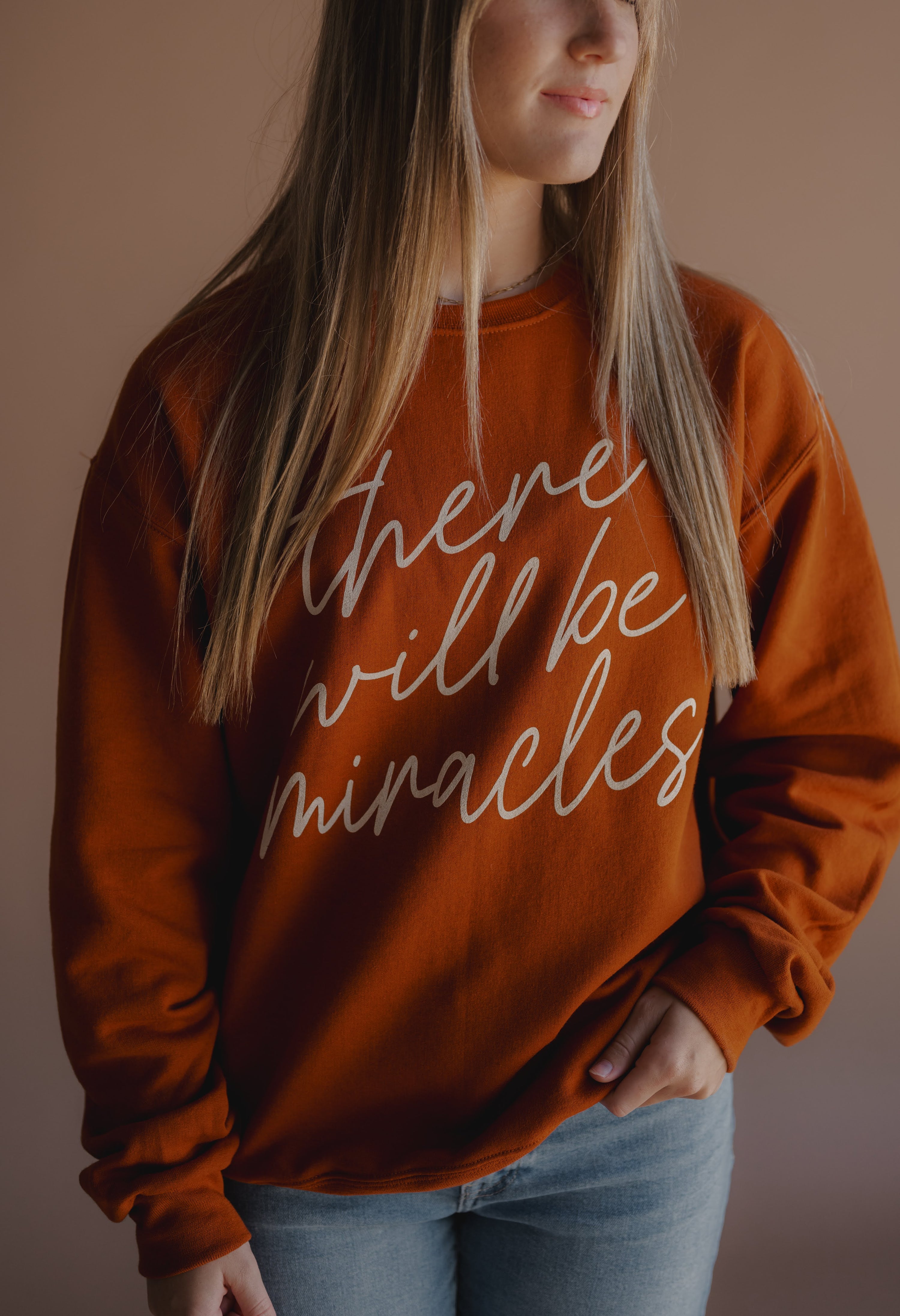 There Will Be Miracles Pullover - Pumpkin