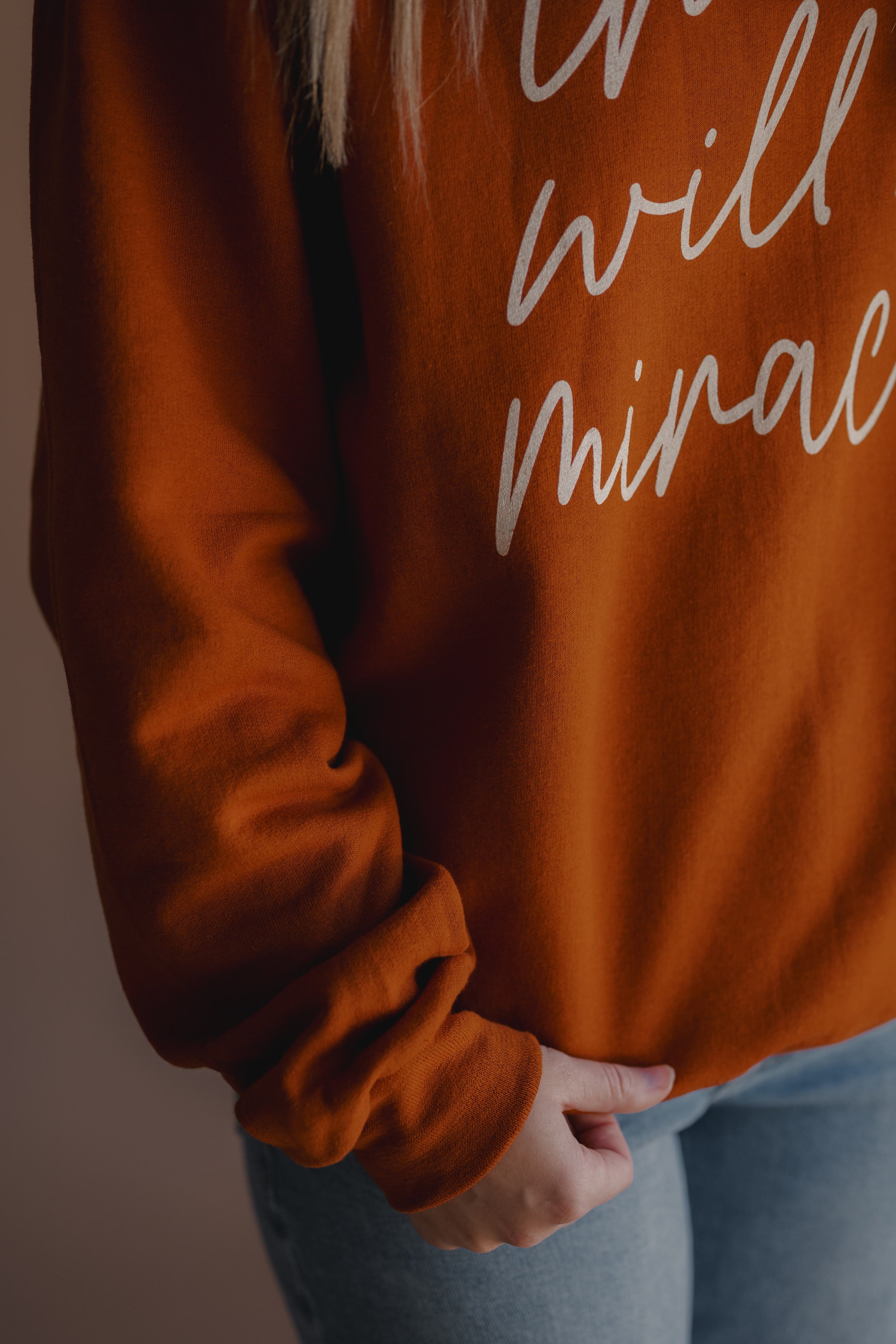 There Will Be Miracles Pullover - Pumpkin