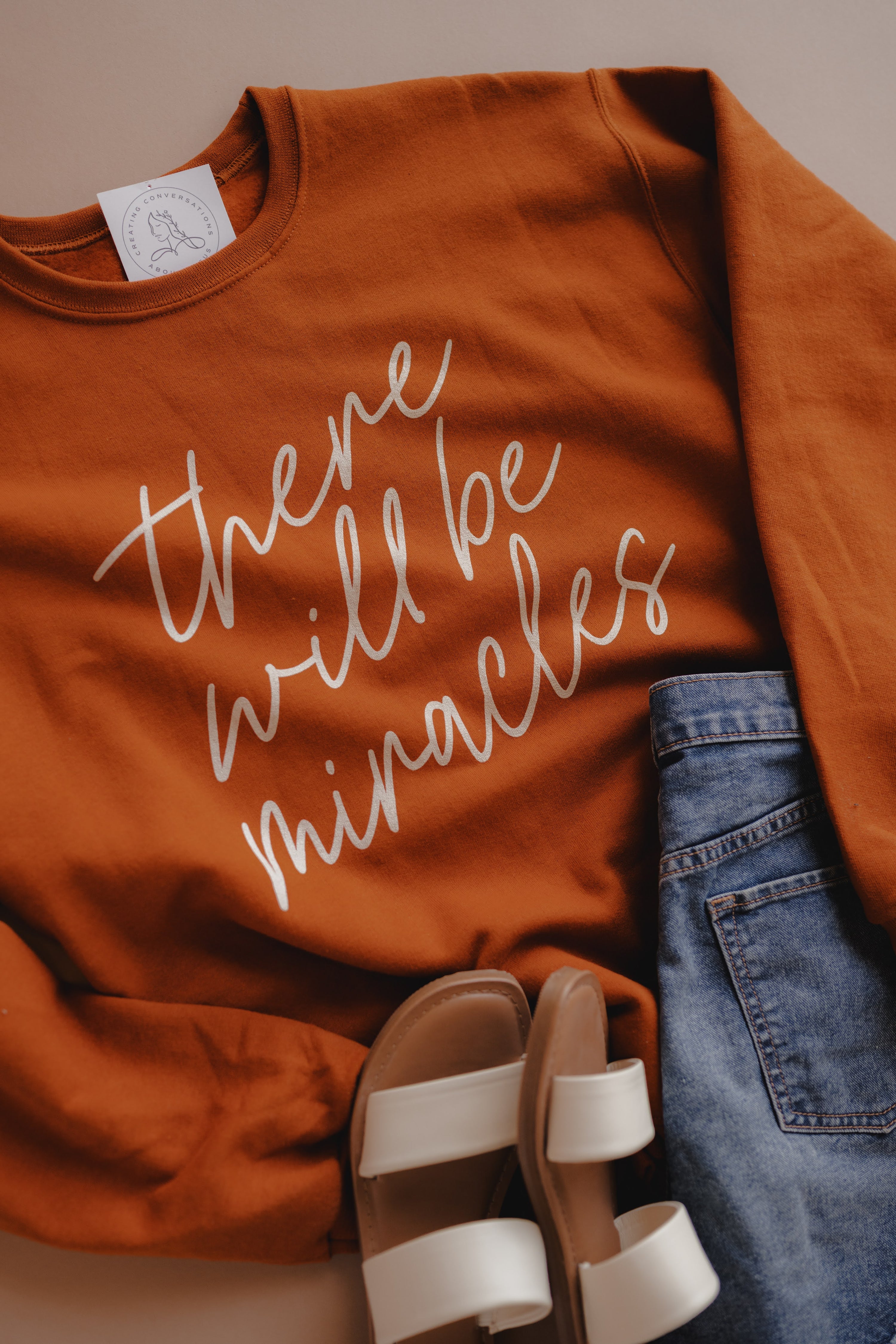 There Will Be Miracles Pullover - Pumpkin