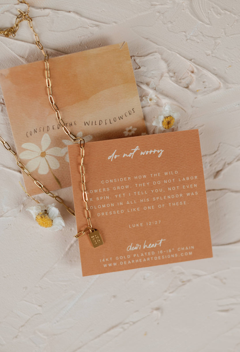 Do Not Worry Tag Necklace – Dear Heart