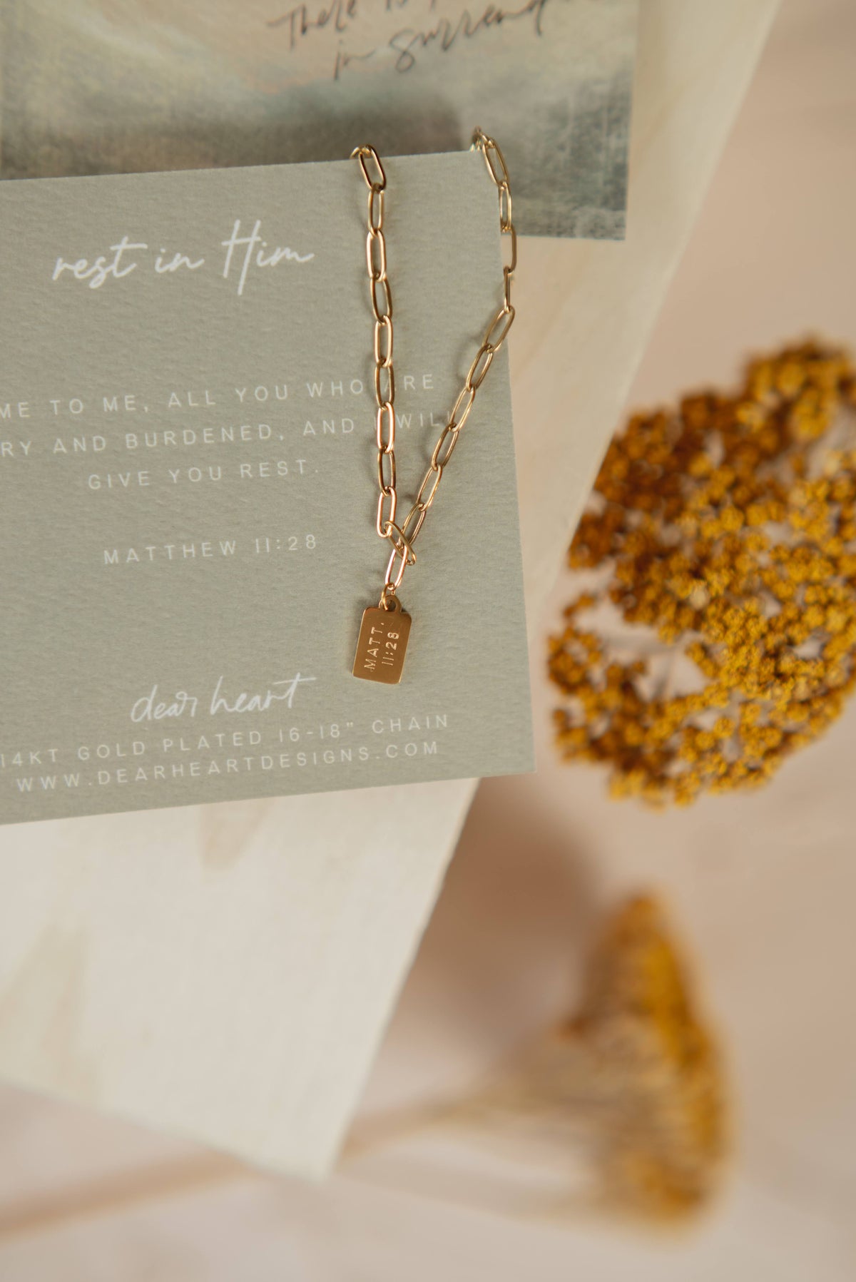 Rest In Him Tag Necklace – Dear Heart